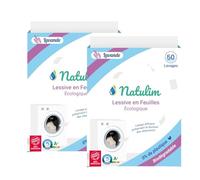 Natulim - Feuilles Lessive 100 Lavages - Sans produits chimiques - Convient aux peaux sensibles - Zéro Déchet et Sans Plastiques - Se dissout même à basse témpérature - Scenteur Lavande - Lot de 2