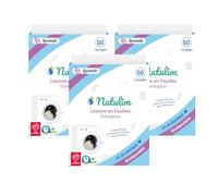 Natulim - Feuilles Lessive 150 Lavages - Sans produits chimiques - Convient aux peaux sensibles - Zéro Déchet et Sans Plastiques - Se dissout même à basse témpérature - Scenteur Lavande - Lot de 3