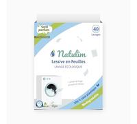 Natulim - Lessive en Éco-Feuilles pour machine à laver (40 lavages) - Effet adoucissant, Écologique, Hypoallergénique, Zero Déchet - Vêtement propre et doux sans nuire à l'environnement (Sans parfum)