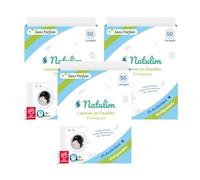 Natulim - Lessive écologique pour lave-linge (150 lavages) - Effet adoucissant, Ecologique, Hypoallergénique, Zéro résidu - Vêtements propres et doux - Lot de 3 (Sans parfum)