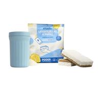 Natulim Pack lave-vaisselle à la main - Efficace pour éliminer la graisse et les restes de nourriture - Contient un distributeur réutilisable, 2 éponges et un sachet de lave-vaisselle en poudre 250 g