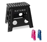 NATUMO® Marchepied pliable XL pour enfants et adultes, léger et antidérapant, pour camping, salle de bain, cuisine et jardin, 33 cm (noir)
