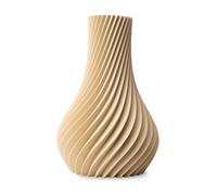 NATUMO Vase design 3D en plastique « Pirum » - Vase à fleurs incassable moderne Vase décoratif avec forme sculpturale (beige, 24 cm)