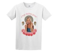 NATUOFU Men's Round Neck T-Shirt Paris Hilton SBeing Poor Printing Funny Comfortable Fabrics to accompany You All Summer White M