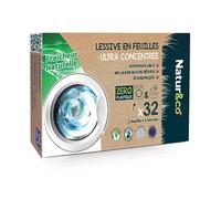 NATUR&CO Lessive en Feuilles Ultra Concentrée - Zéro Plastique - Hydrosoluble - Sans Résidus - Etui Pratique & Léger - Economique & Ecologique -Machine & Main, 32 Feuilles - Parfum Fraîcheur Naturelle