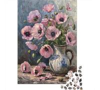 Natur Morte Pavot Rose 1000 Pièce Papier Écologique Puzzle Premium Couple Partenaires Décompression Défiant Décoration Murale Pack De Valeur 38x26cm/1000pcs