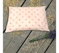 Natura - Coussin aux herbes 50 x 34 cm avec vannure d'épeautre et 10 herbes pour un sommeil paisible - Coton bio - Petits cœurs - Idée cadeau