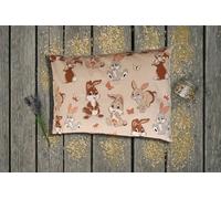 Natura - Coussin aux herbes pour enfants - 50 x 34 cm - Avec vannure d'épeautre et 9 herbes - Housse en coton bio - Lapin - Pour un sommeil paisible - Idée cadeau