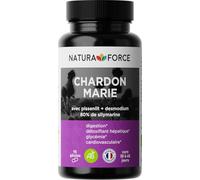 NATURA FORCE - Chardon Marie - Pur extrait de Chardon-Marie titré à plus de 80% en silymarine - Aide à combattre les troubles digestifs - Garantie sans ingrédients ajoutés - 90 Gélules végétales
