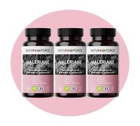 NATURA FORCE - Valériane 100% Biologique - Pur Extrait de Valériane Hautement titré en Acides Valéréniques - Facilite l’Endormissement - Fabriqué en France - 3 x 90 Gélules