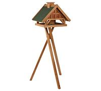 natura mangeoire oiseaux avec pied & silo, en pin, 54 × 40 × 48 cm/1,45 m, brun