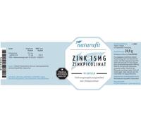 naturafit zinc 15 mg picolinate de zinc, 90 gélules