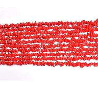 Natural 1 Strand 34? Red Stone Uncut Chips Perles / Freeform forme de pierres précieuses perles | 4-5 mm lisses Âpre Perles lisses pour la prise de bijoux | Perles en vrac | Qualité AAA | Nugget Chips