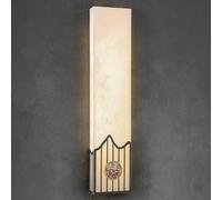 Natural Alabaster Wall Sconce Modern Marble LED Adjustable Lamp Square Long Stone Wall Light for Bedroom Living Room & Bathroom Decor