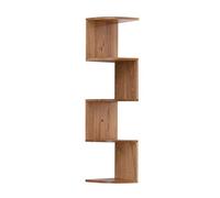 Natural Aqiong Bibliothèque d'angle simple à 3/5 niveaux pour le salon et la chambre à coucher, étagère murale multifonction pour livres, cadres photo et articles de décoration