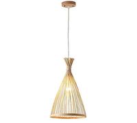 Natural Bamboo Chandelier Japanese Simplicity Ceiling Pendant Light Handmade Rattan Lamp Shades Modern Weave Hanging Lamp Living Room Decoration Light E27 Base (25 * 40cm)