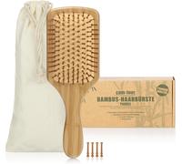 Natural Bamboo Hair Brush,Flat Brush with Natural Bristles for Naturally Beautiful Hair for Men,Women,Kids (1 Piece-Palette Brush)