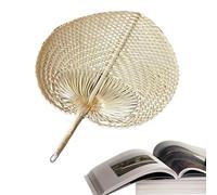 Natural Bamɓoo Hand-Woveñ Fan - Boho Raffia Woven Fan For Wedding Favors & Wall Decor | Lightweight Eco-Friendly Summer Cooling Accessory For Guests