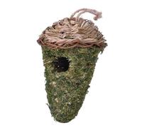 Natural Bird Nest - 12,5 cm Hand Woven Hummingbird House with Breathable Design, Wide Bottom Ample Rest Space For Small Birds, Woven Hummingbird House, Natural Reed Hanging Nest For Tits Bird Lovers