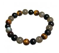 Natural & Books : Bracelet Labradorite, Oeil de Tigre, Tourmaline noire EXTRA boules 8mm , Pierres Naturelles, Lithotherapie : Protection , Calme & serenite