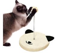Natural Cat Scratch Pad, Interactive Kitten Head Shaped Sisal Stick, 8.66x6.89x6.89 inches Scratching with Built in Bell for Promotes Mental Physical Activity, Furniture Protector