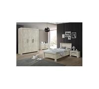 NATURAL - Chambre Complète 90x200cm + Armoire 165cm -