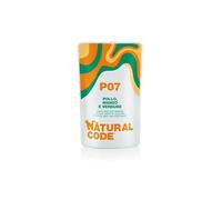 Natural Code humide chat adulte goût poulet, boeuf et légumes, numéro P07, doux défroisseurs d'eau de cuisson pour chats adultes de toutes tailles, très digestibles | 12 sachets de 70 g