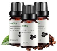 Natural Coffee Essential Oil, Huile Essentielle De Café Naturelle Bio Huile De Café, Against Wrinkles, Cosmetics for Skin Care, Coffee Essential Oil 10ml for Body, Hair, Candle, Soap, Massage (3PC)