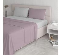 Natural Color ensemble de draps de lit, Rose/Gris clair, Double