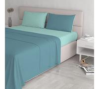 Natural Color ensemble de draps de lit, Sarcelle/Vert eau, Double