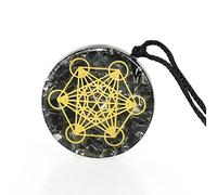 Natural Crystal Metatron Cube Collier Collier Quartz Pendentif Améthyste Lapsis Lazuli Obsidienne Chakra Yoga Méditation Charm Bijoux-obsidienne