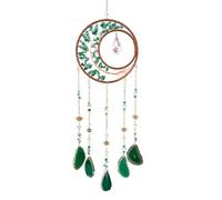 Natural Crystal Raw Stone Life Tree Crushed Moon Sun Catcher Wind Bell Pendant Garden Decoration