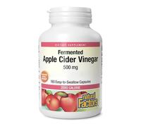 Natural Factors, Apple Cider Vinegar (Vinaigre de Cidre), 500mg, Haute Dosé, 180 Capsules, Sans Soja, Sans Gluten, Sans OGM