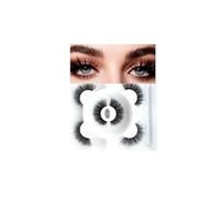 Natural false eyelashes set 3 pairs - cat eye fox eye thin terms | 3D thick curling | mink soft and fluffy reusable makeup colorful eyelashes, suitable for daily/party wear (26)