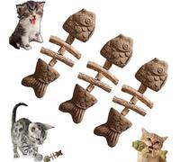 Natural Fishbone Catnip & Silvervine Chew Toy, Fix Your Cat’s Dental Health, Cat Chew Natural Fishbone Cat Dental Toy, with Catnip & Silvervine, Plant Ingredients Only, Multi-Flavor Options (3PCS-C)