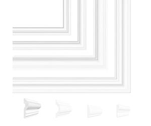 Natural Goods Berlin 1 cadre mural Marie - Forme murale blanche - Cadre mural autocollant - Encadrement effaçable - Moulure pelable et collante, cadre décoratif autocollant, moulures murales - 900 x 1