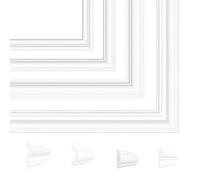 Natural Goods Berlin 1 cadre mural THEA - Cadre en stuc blanc en stuc autocollant et peint, moulures en stuc et en stuc, panneaux muraux prêts à l'emploi, revêtement mural 90 x 90 cm