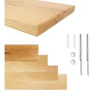 Natural Goods Berlin 1x Étagère Murale EICHE en chêne - Étagère Flottante en Bois avec Fixation Invisible - Planche Murale 20x130 cm - Bibliothèque Murale pour Livres - Étagère Design en Bois