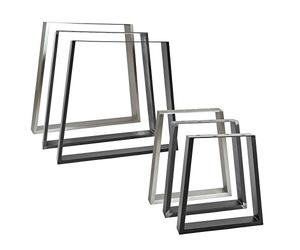 Natural Goods Berlin 2X Patins pour Meubles TRAPEZ, chemins de Table, Pieds de Table, Cadre de Table, Table à Manger, Banc, Table Basse (Industriel, L60/80 x H72cm - Table à Manger/Bureau)