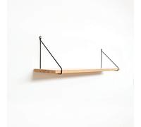Natural Goods Berlin 2X Porte-étagère PANKOW, étagère Murale Design, étagère Flottante Suspendue, Angle d'étagère (Noir, Étagère PANKOW - Profondeur 25cm)