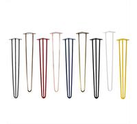 Natural Goods Berlin 3X Hairpin Legs, Pieds de Table, Pieds en épingle à Cheveux, Acier de 12 mm, Cadre de Table (Vert foncé, 71cm - 3 entretoises - Table)