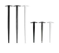 Natural Goods Berlin 4X CONICAL Legs, Pieds de Meubles en métal, revêtement en Poudre, Plaque de Base de 4 mm, Protection du Sol réglable en Hauteur, DIY (Noir, 42cm - Banc/Table Basse)