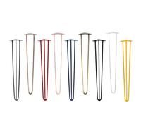 Natural Goods Berlin 4X Pieds de Table Hairpin | Différentes Couleurs & Tailles | Pied de Table en Métal | pour Projets DIY comme Table, Commode, Buffet | Hauteur de 50 cm & 2 Barres | Noir