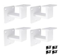 Natural Goods Berlin 4x Supports de Main-Courante d'Escalier WIDE | Pour Montage Mural | Supports de Rampe en Métal Blanc | Idéals pour Rampes d'Escalier & Garde-Corps Intérieurs & Extérieurs