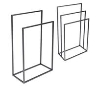 Natural Goods Berlin Duo Porte-serviettes sur pied en métal revêtu par pulvérisation - Peu encombrant - Avec 2 barres porte-serviettes - Noir
