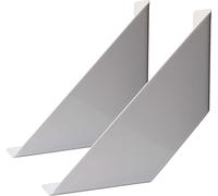 Natural Goods Berlin Equerre d'étagère LICHTENBERG, support d'étagère, métal, montage mural, support d'étagère, étagère murale, étroite pour cuisine et bureau, profondeur 150mm, blanc, 2 pièces