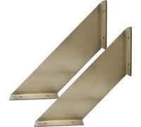 Natural Goods Berlin Equerre d'étagère LICHTENBERG, support d'étagère, métal, montage mural, support d'étagère, étagère murale, étroite pour cuisine et bureau, profondeur 200mm, or antique, 2 pièces