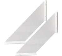Natural Goods Berlin Equerre d'étagère LICHTENBERG, support d'étagère, métal, montage mural, support d'étagère, étagère murale, étroite pour cuisine et bureau, profondeur 200mm, blanc, 2 pièces
