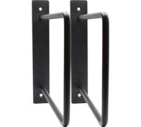 Natural Goods Berlin Equerre d'étagère Wedding, support d'étagère, métal, montage mural, support d'étagère, étagère murale, étroit pour cuisine et bureau, 250mm, noir, 2 pièces