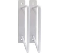 Natural Goods Berlin Equerre d'étagère Wedding, support d'étagère, métal, montage mural, support d'étagère, étagère murale, étroit pour cuisine et bureau, 250mm, blanc, 2 pièces